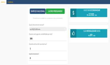 Simulador Mensalidade Simples Nacional Serviços